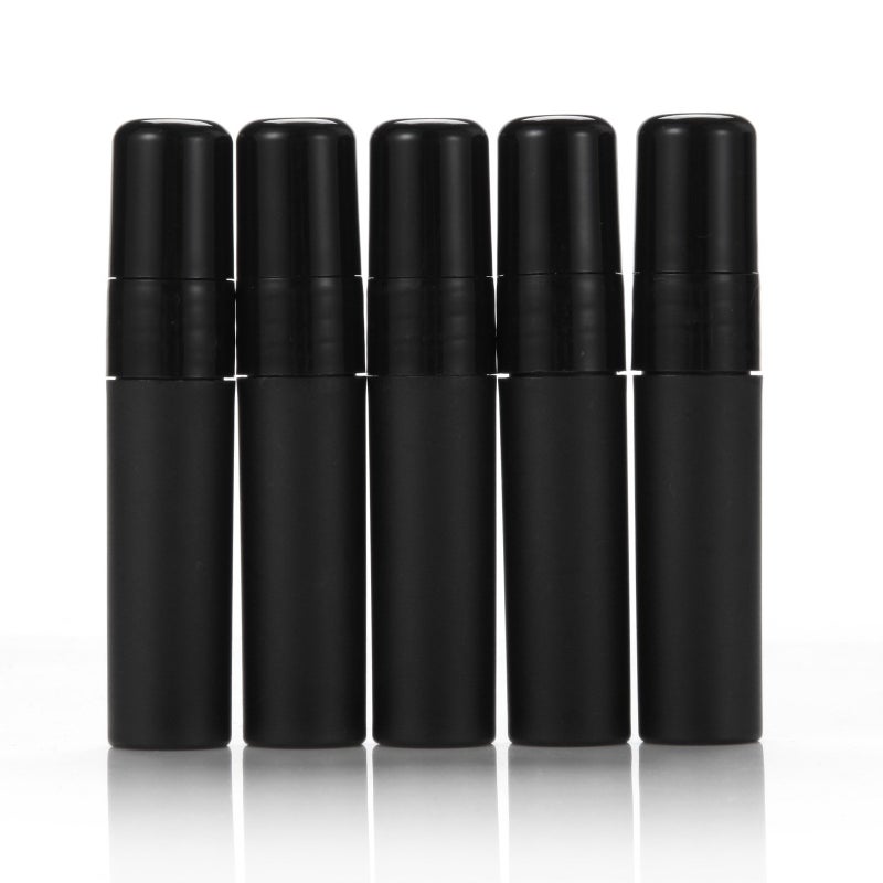 Elfenstall- Cool Black 25pcs 5ml 1/6OZ Atomizer Empty Matte Plastic Fine Mist Spray bottle Refillable Fragrance Perfume Scent Sample Bottle for Travel Party Makeup Tool - Image 2